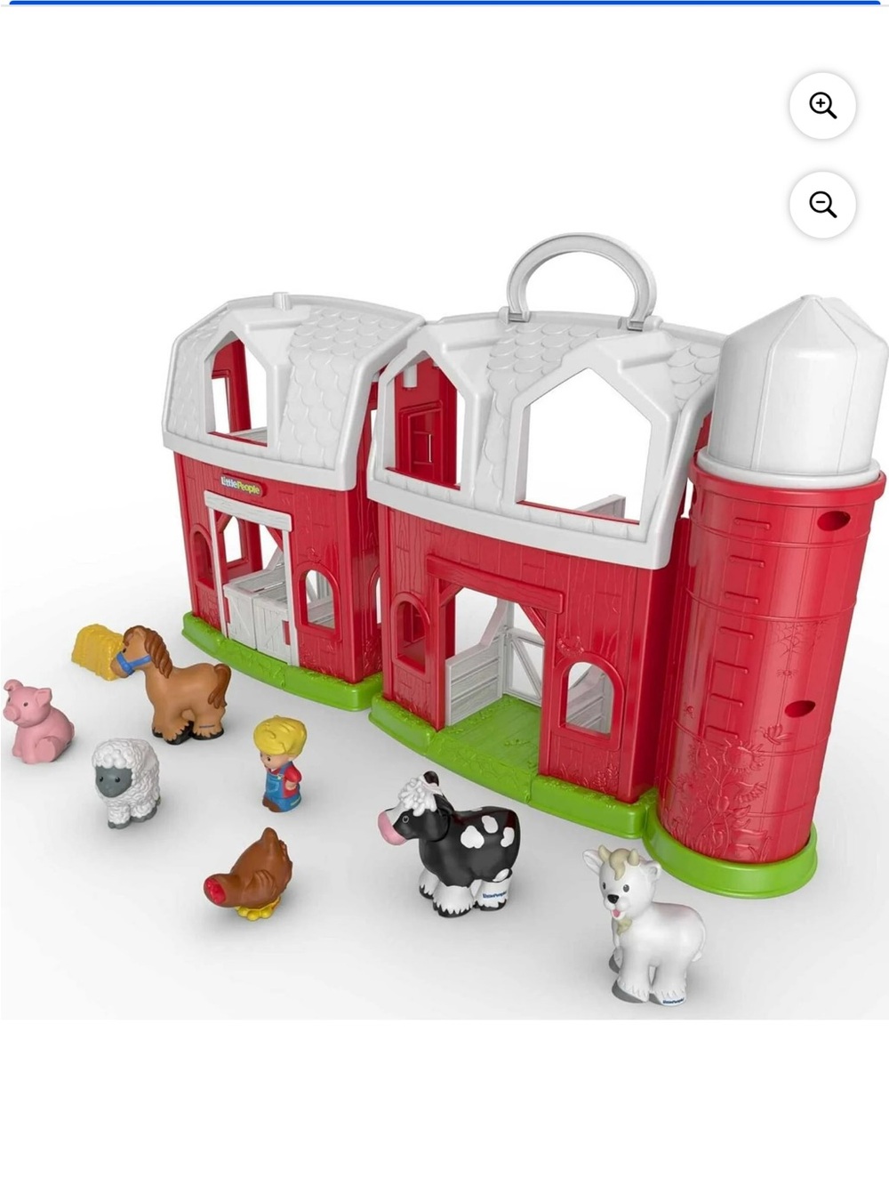 Fisher-Price Red Farmer Barn Set with 6 Little People Makes Sounds Toy Kids